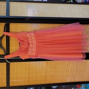 Gorgeous coral girls 16 spring dress. Beautiful beading in the front.